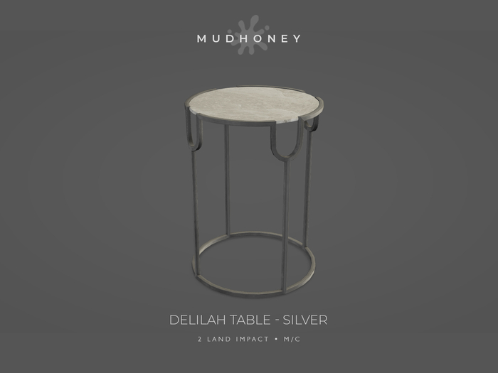 Second Life Marketplace MudHoney Delilah Table Silver